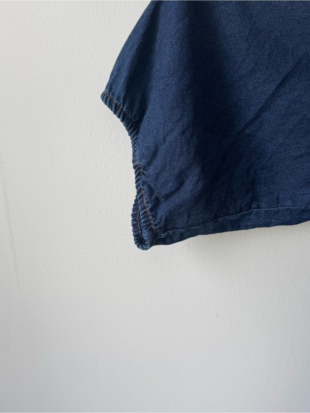 Velvet Heart Los Angeles Chambray Tie Front Peplum Blouse Women's Large Blue - Picture 4 of 5